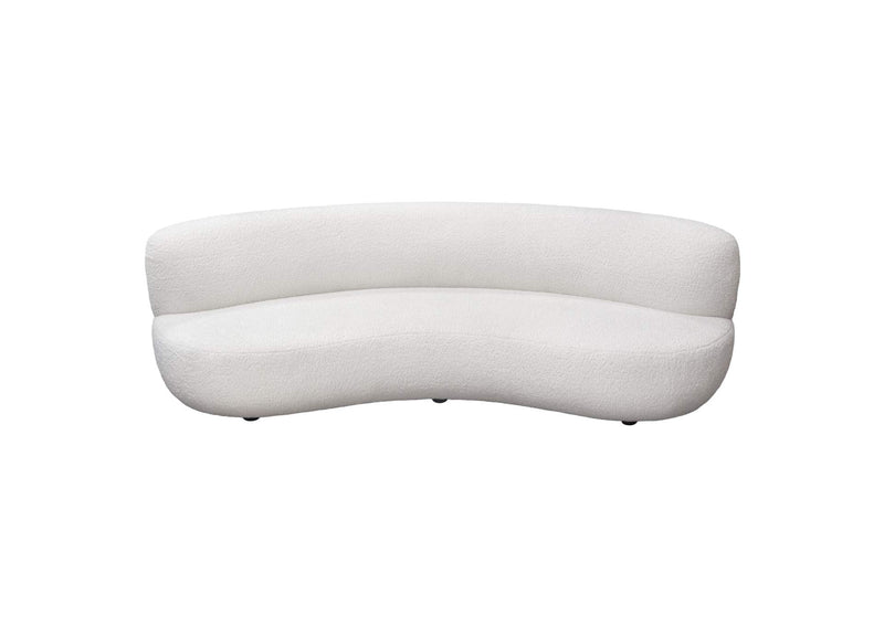 SIMONESOWH Simone Curved Sofa In White Faux Sheepskin Fabric
