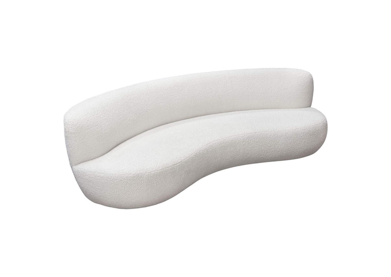 SIMONESOWH Simone Curved Sofa In White Faux Sheepskin Fabric