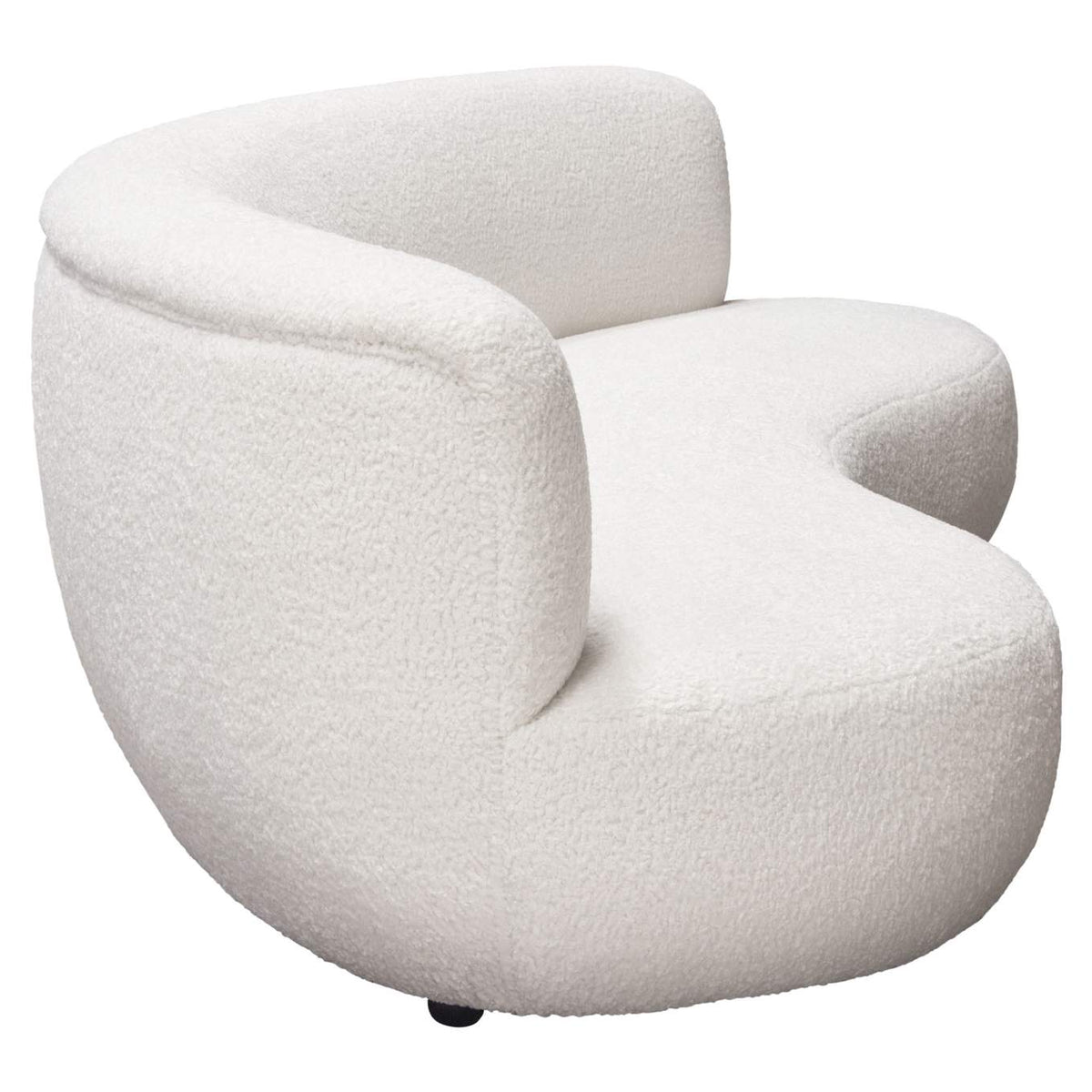 SIMONESOWH Simone Curved Sofa In White Faux Sheepskin Fabric