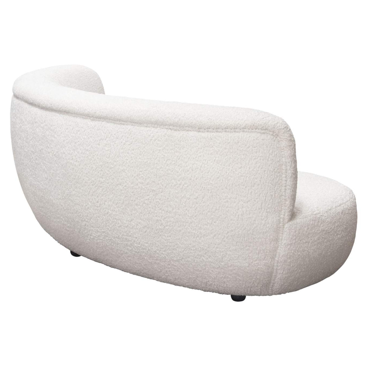 SIMONESOWH Simone Curved Sofa In White Faux Sheepskin Fabric