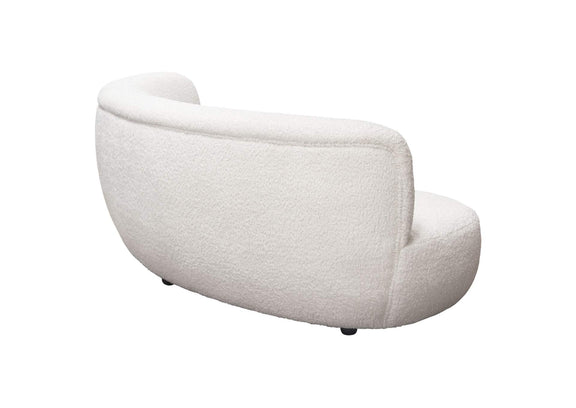 SIMONESOWH Simone Curved Sofa In White Faux Sheepskin Fabric