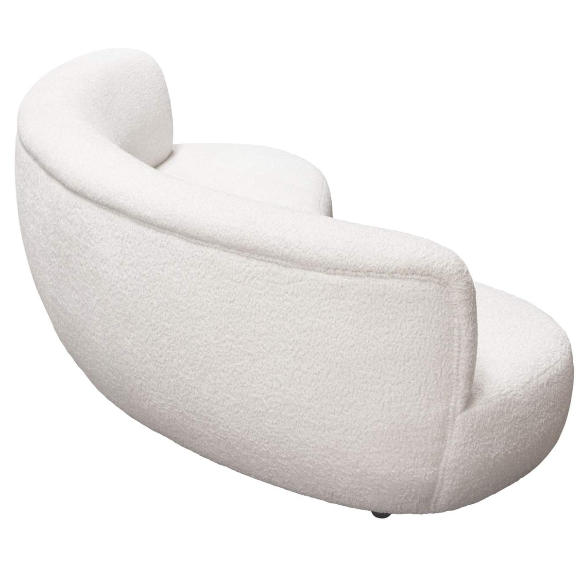 SIMONESOWH Simone Curved Sofa In White Faux Sheepskin Fabric