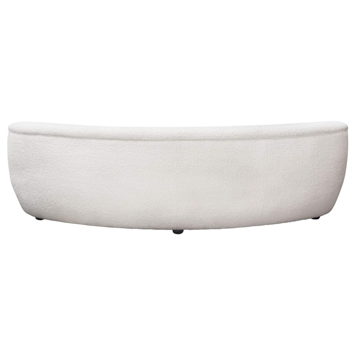 SIMONESOWH Simone Curved Sofa In White Faux Sheepskin Fabric