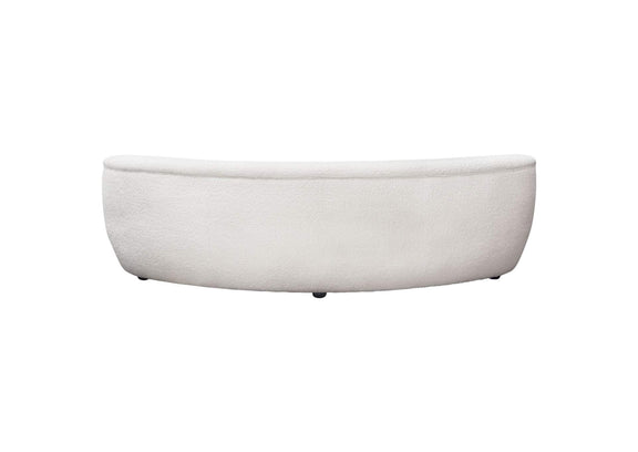 SIMONESOWH Simone Curved Sofa In White Faux Sheepskin Fabric