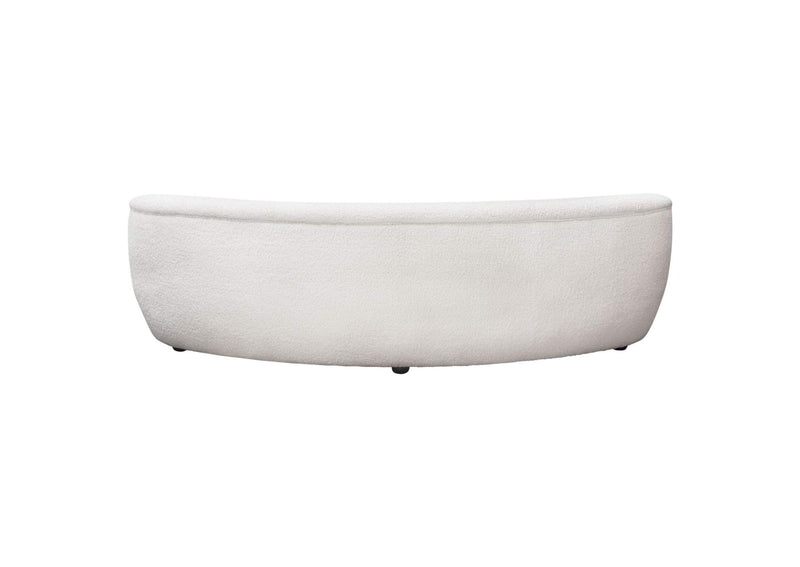 SIMONESOWH Simone Curved Sofa In White Faux Sheepskin Fabric