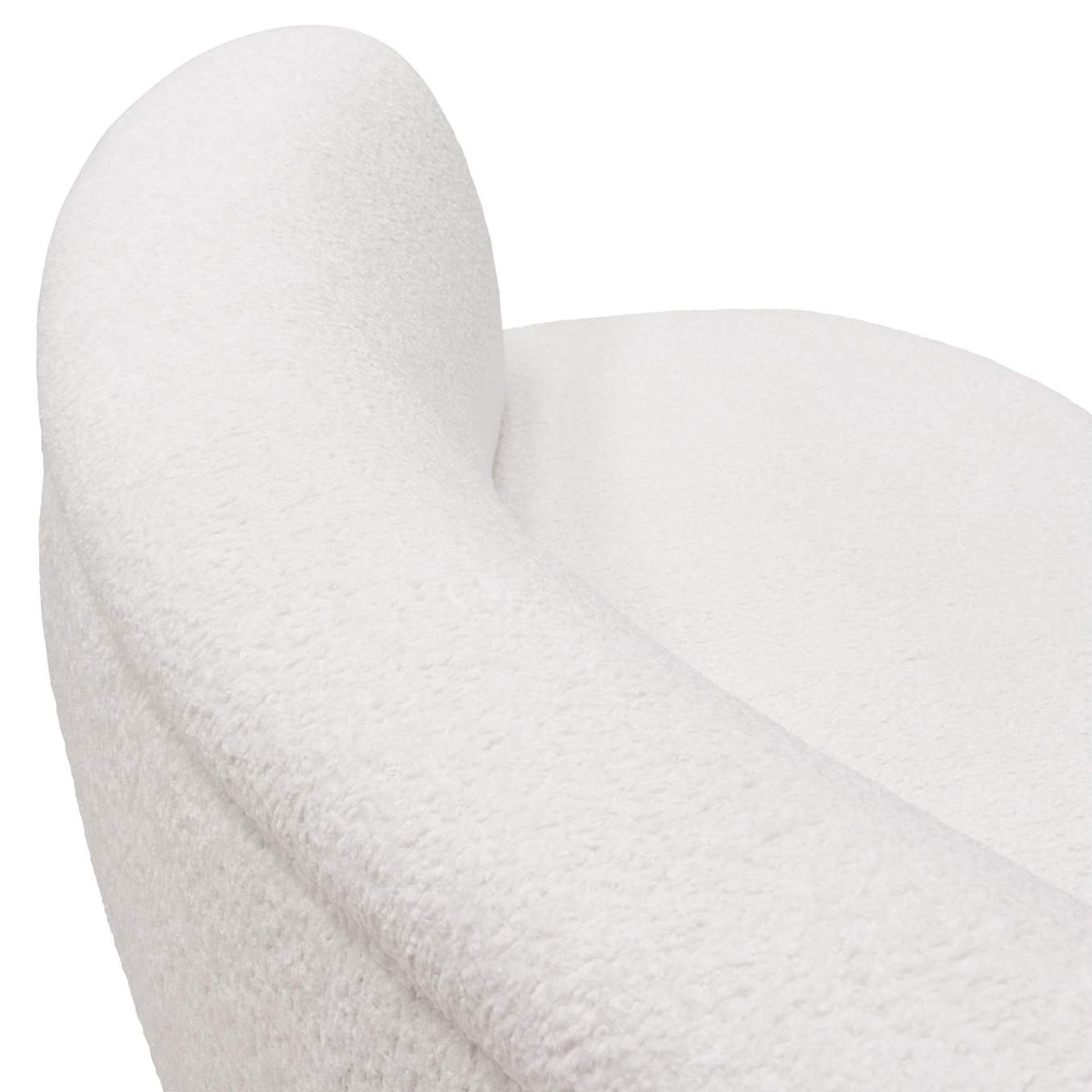 SIMONESOWH Simone Curved Sofa In White Faux Sheepskin Fabric