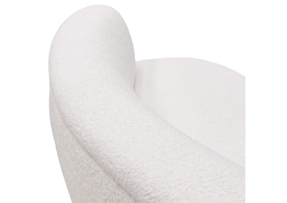 SIMONESOWH Simone Curved Sofa In White Faux Sheepskin Fabric