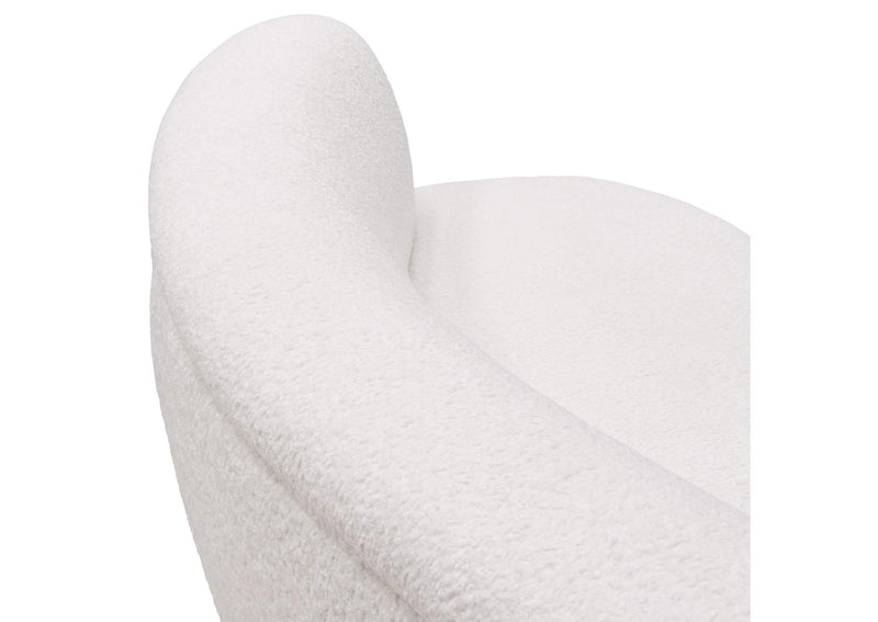 SIMONESOWH Simone Curved Sofa In White Faux Sheepskin Fabric