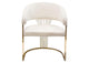Solstice Dining Chair in Cream Velvet w/ Polished Gold Metal Frame by Diamond Sofa