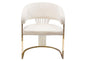 Solstice Dining Chair in Cream Velvet w/ Polished Gold Metal Frame by Diamond Sofa
