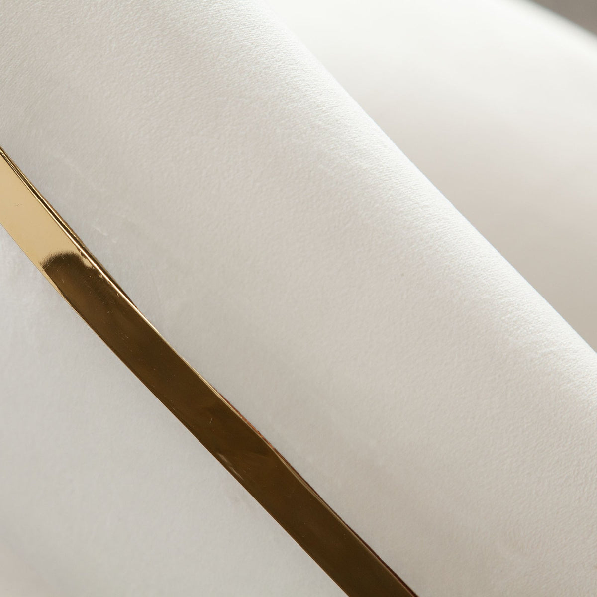 Solstice Counter Height Chair in Cream Velvet w/ Polished Gold Metal Frame