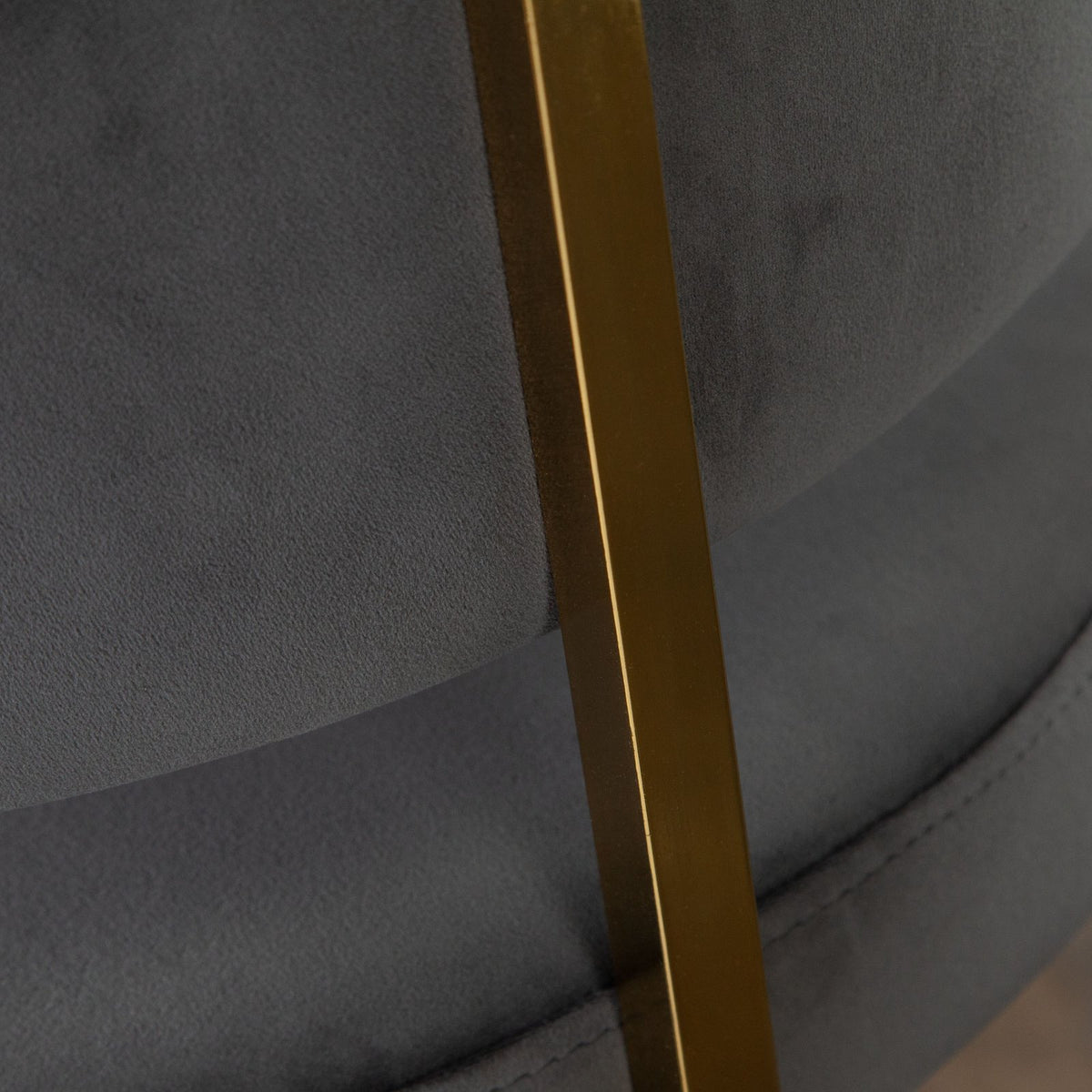 Solstice Counter Height Chair in Grey Velvet w/ Polished Gold Metal Frame