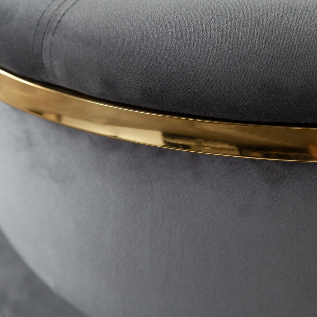 Solstice Counter Height Chair in Grey Velvet w/ Polished Gold Metal Frame