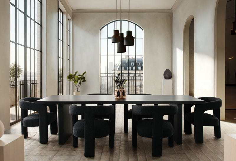 Sonoma 110" Wood Dining Table in Black Finish