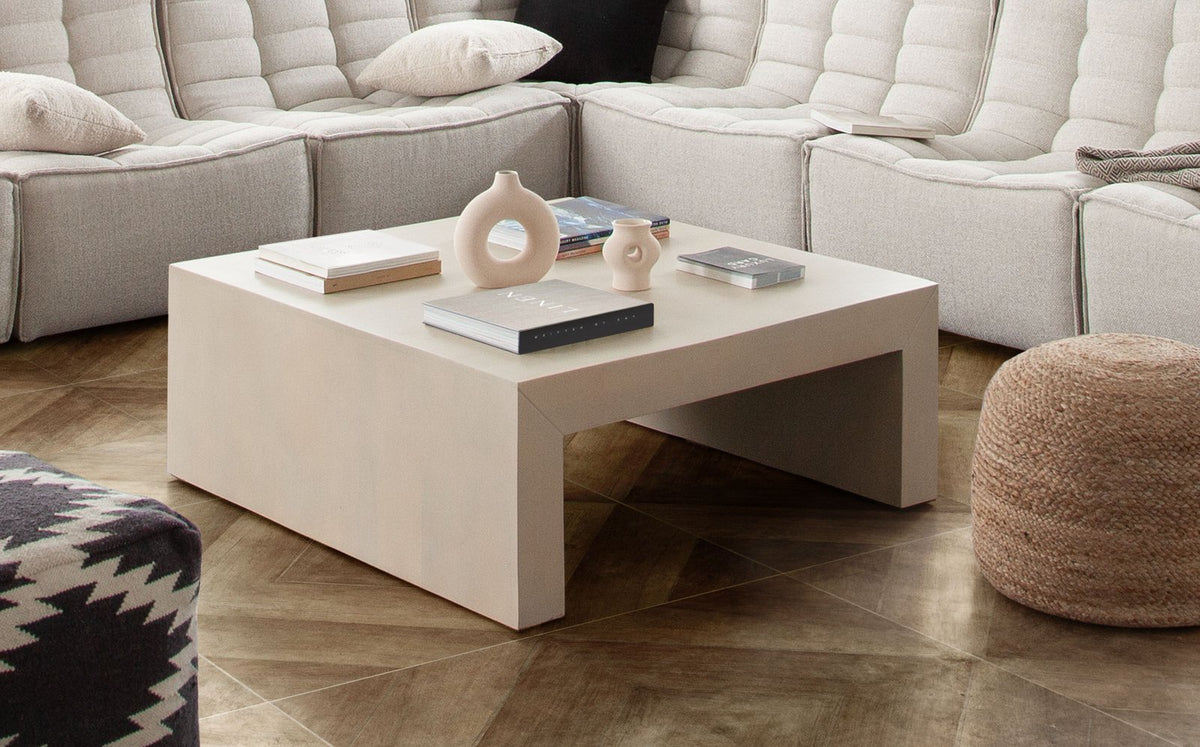 Sonoma 40" Square Wood Cocktail Table In Light Natural Grey Wash Finish