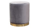 Sorbet Round Accent Ottoman in Grey Velvet w/ Silver Metal Band Accent by Diamond Sofa
