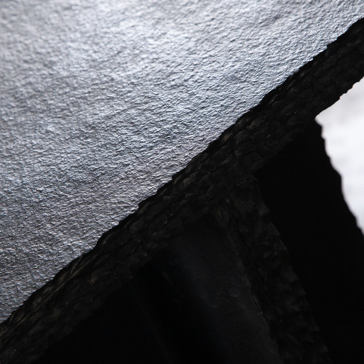 Spectre Black Slat Stone Accent Table