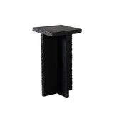 Spectre Black Slat Stone Accent Table