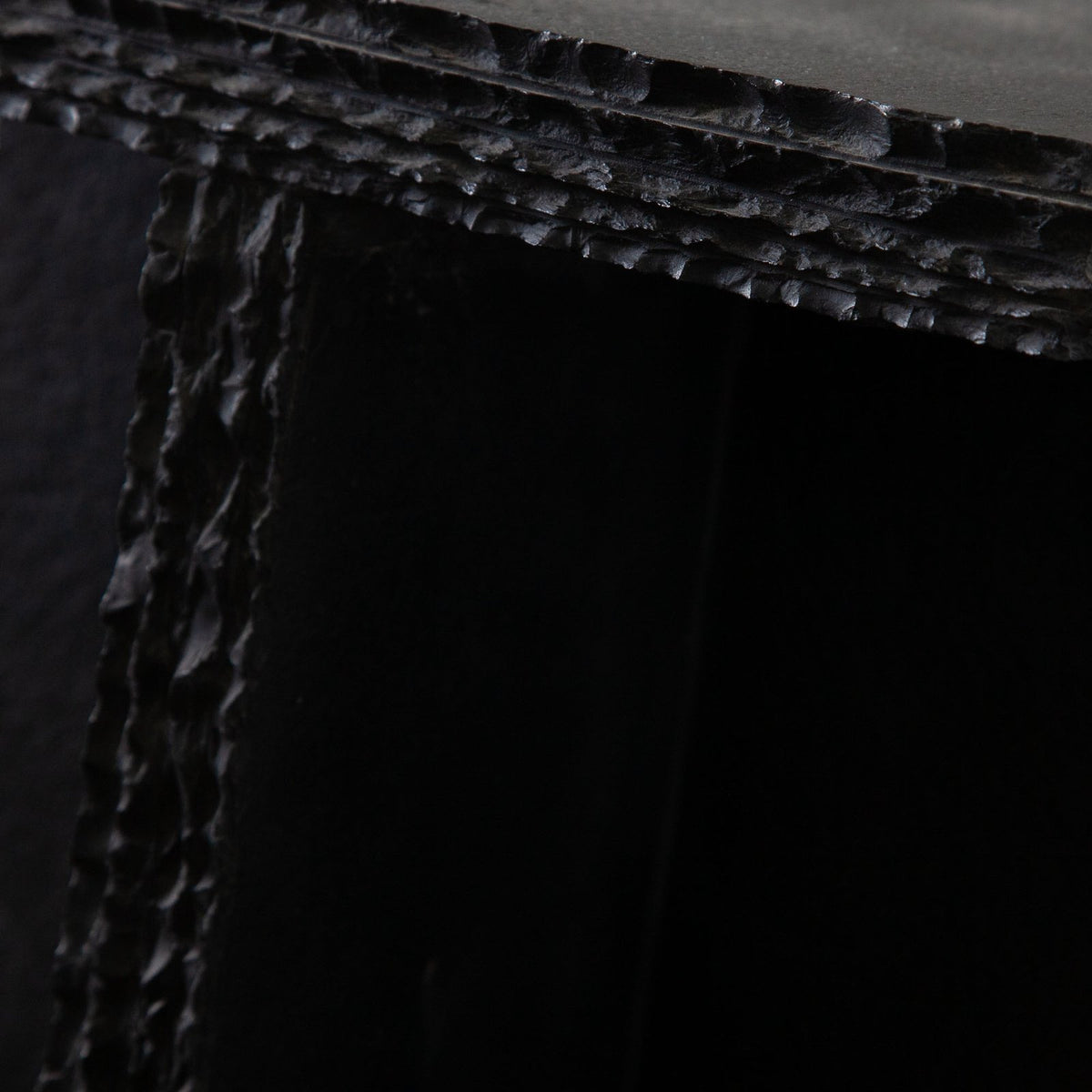 Spectre Black Slat Stone Accent Table
