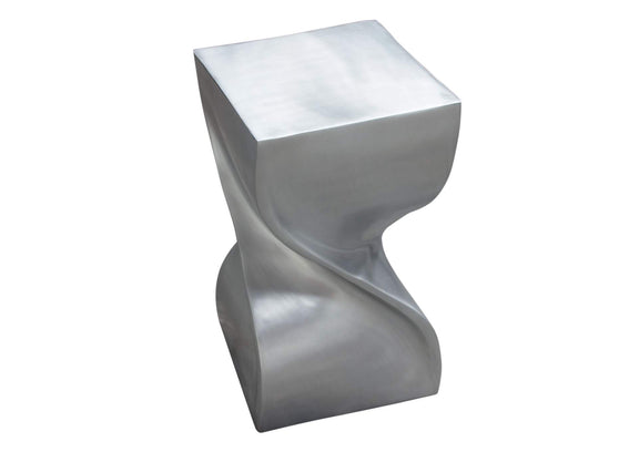 SPIREATNI Spire Square Accent Table In Casted Aluminum In Nickel Finish