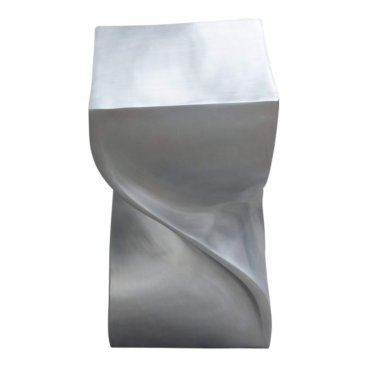 SPIREATNI Spire Square Accent Table In Casted Aluminum In Nickel Finish