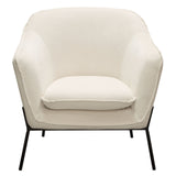 Status Accent Chair in Cream Fabric with Black Powder Coated Metal Leg