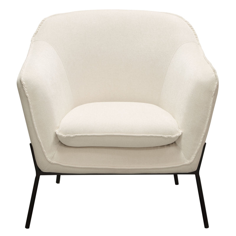 Status Accent Chair in Cream Fabric with Black Powder Coated Metal Leg