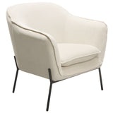 Status Accent Chair in Cream Fabric with Black Powder Coated Metal Leg