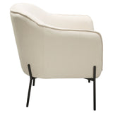 Status Accent Chair in Cream Fabric with Black Powder Coated Metal Leg