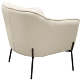 Status Accent Chair in Cream Fabric with Black Powder Coated Metal Leg