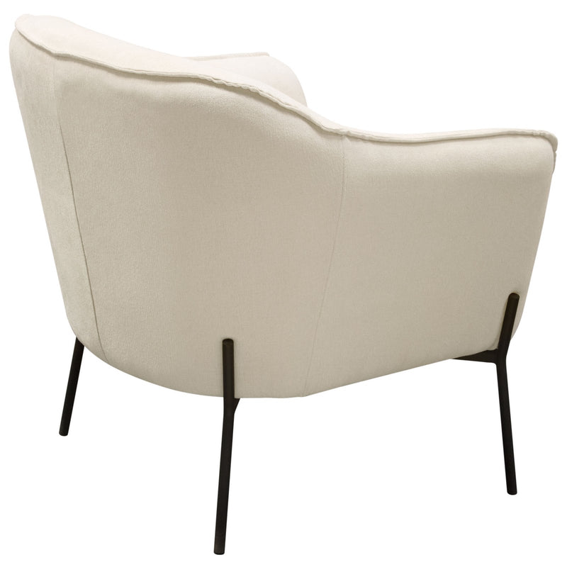 Status Accent Chair in Cream Fabric with Black Powder Coated Metal Leg