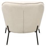 Status Accent Chair in Cream Fabric with Black Powder Coated Metal Leg