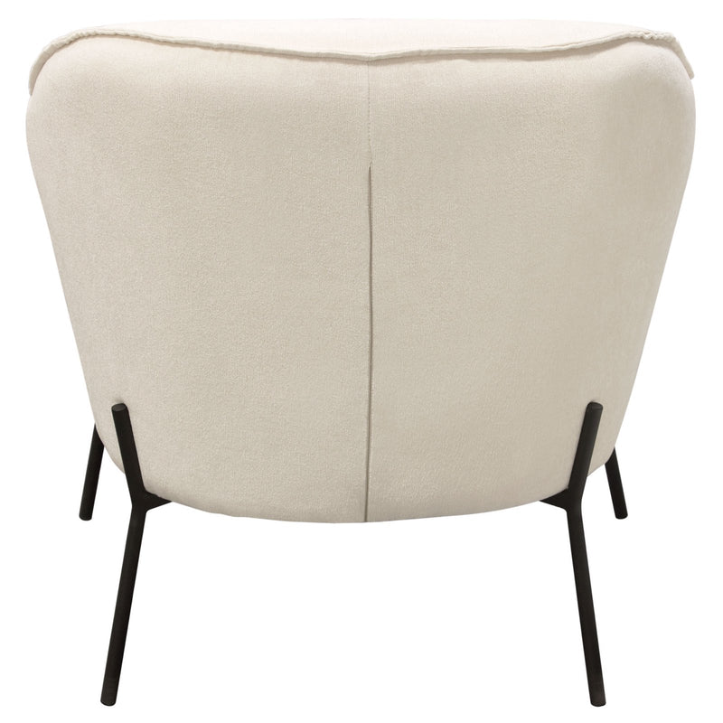 Status Accent Chair in Cream Fabric with Black Powder Coated Metal Leg