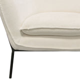 Status Accent Chair in Cream Fabric with Black Powder Coated Metal Leg