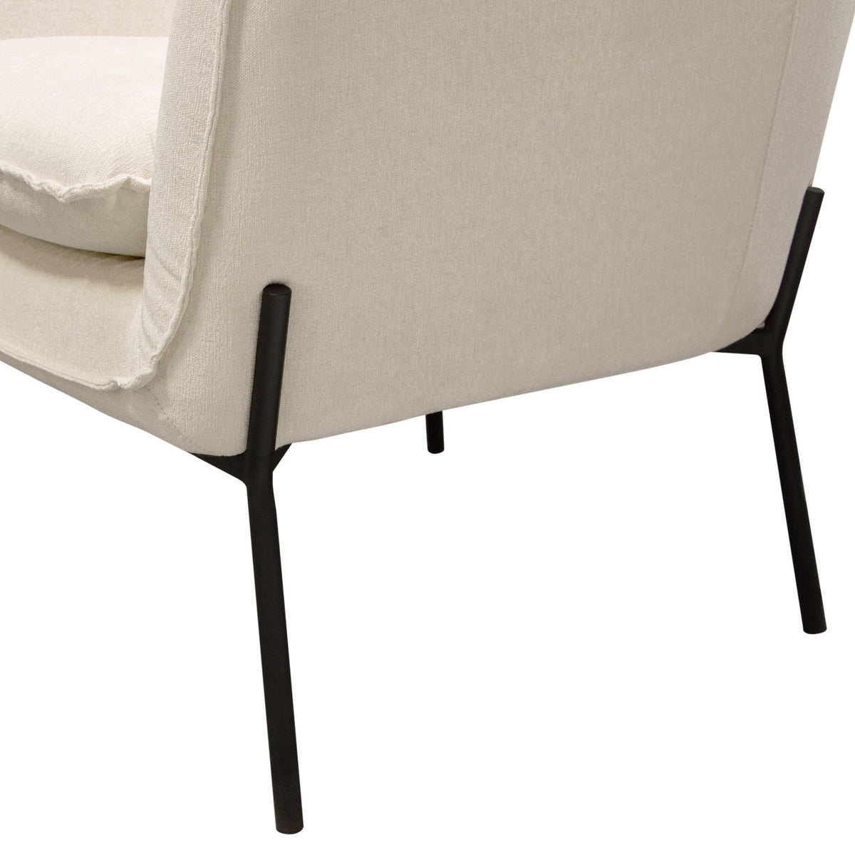 Status Accent Chair in Cream Fabric with Black Powder Coated Metal Leg
