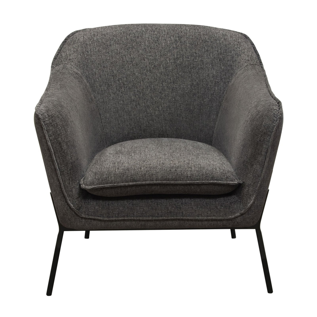 Status Accent Chair in Grey Fabric with Metal Leg