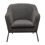 Status Accent Chair in Grey Fabric with Metal Leg