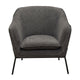 Status Accent Chair in Grey Fabric with Metal Leg