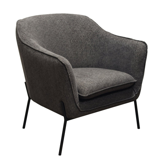 Status Accent Chair in Grey Fabric with Metal Leg
