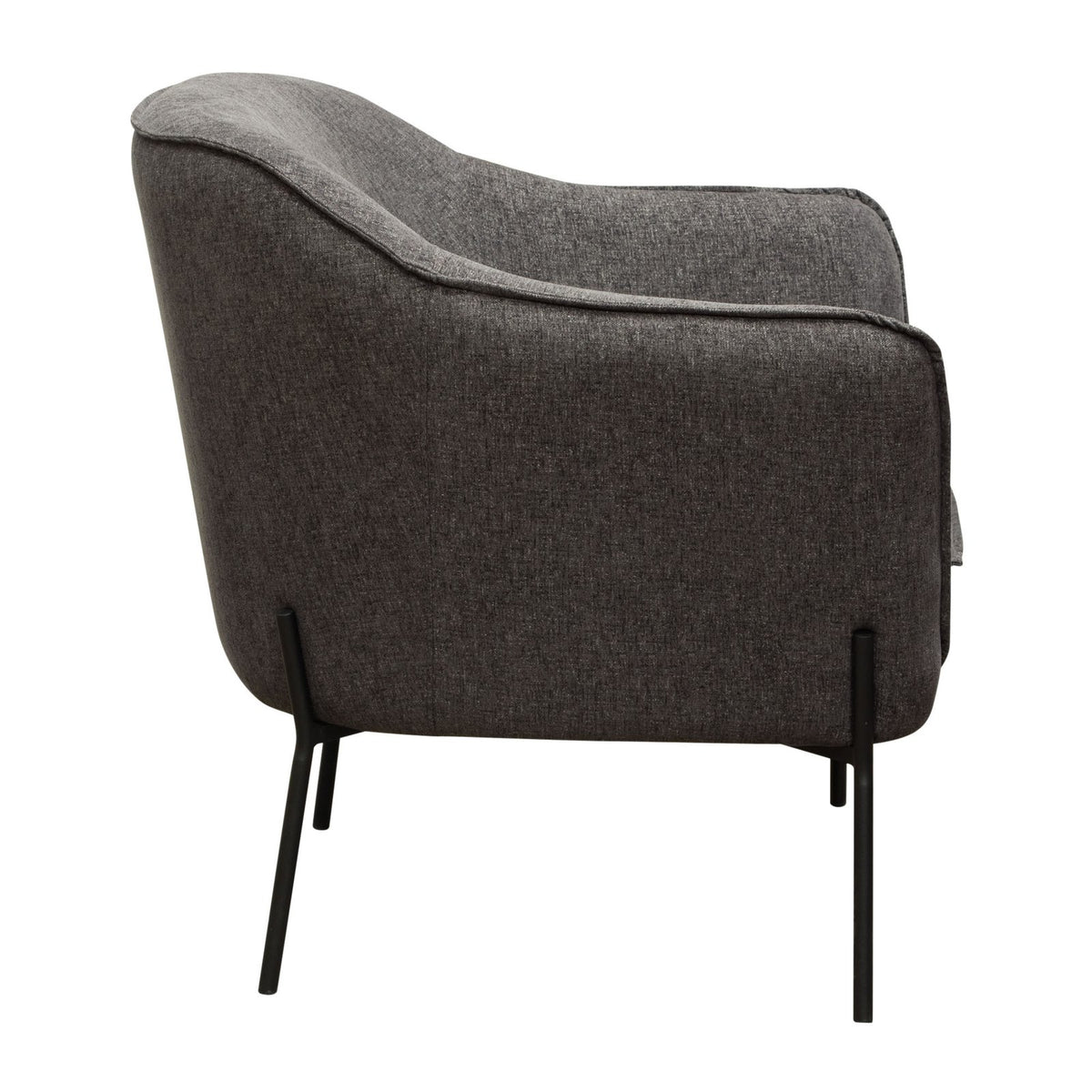 Status Accent Chair in Grey Fabric with Metal Leg