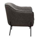 Status Accent Chair in Grey Fabric with Metal Leg