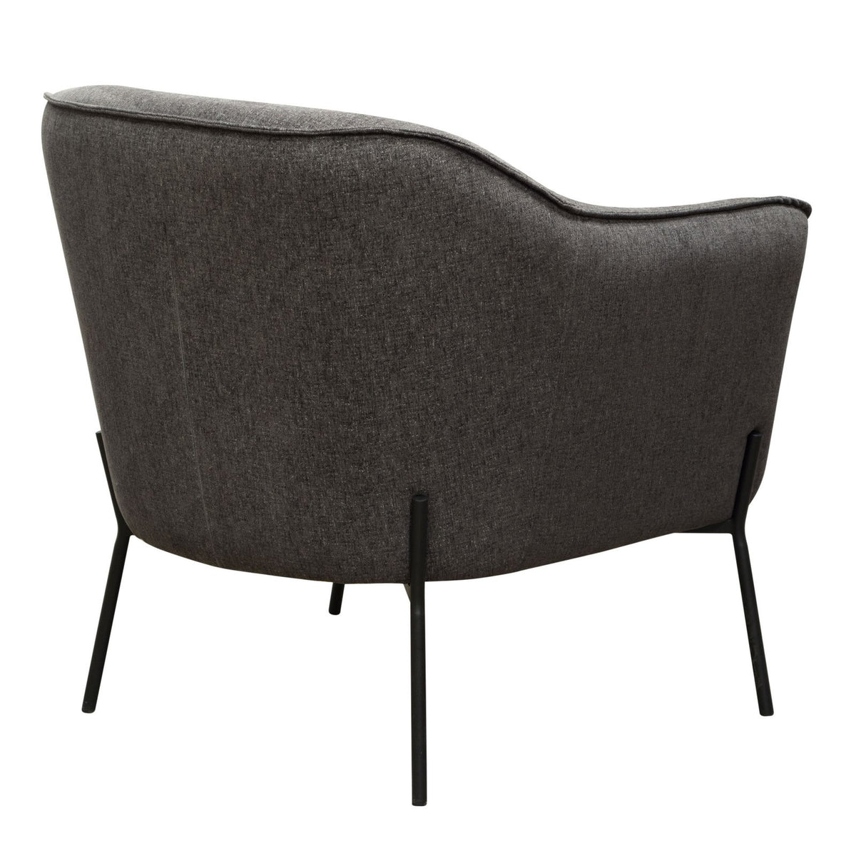 Status Accent Chair in Grey Fabric with Metal Leg