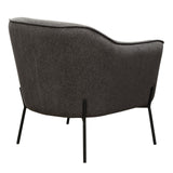 Status Accent Chair in Grey Fabric with Metal Leg