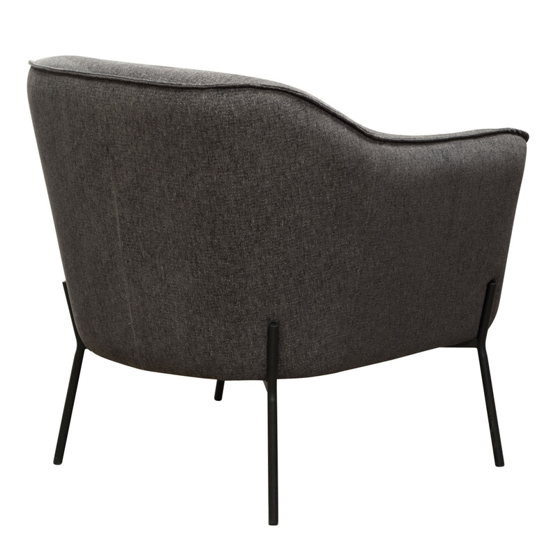 Status Accent Chair in Grey Fabric with Metal Leg