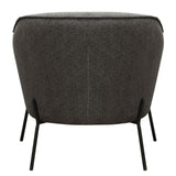 Status Accent Chair in Grey Fabric with Metal Leg