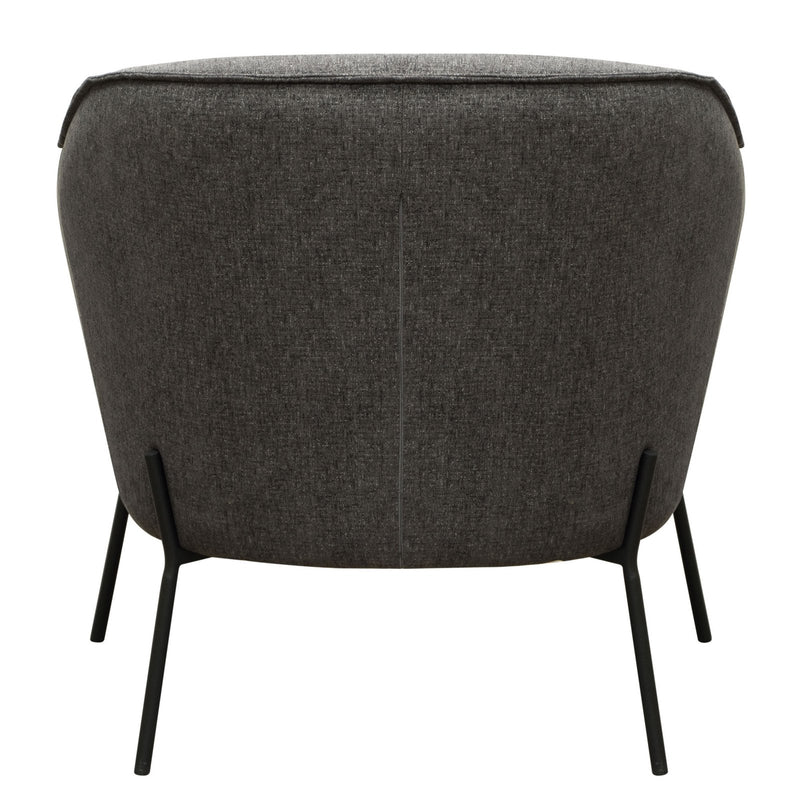 Status Accent Chair in Grey Fabric with Metal Leg