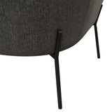 Status Accent Chair in Grey Fabric with Metal Leg