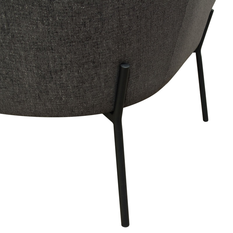 Status Accent Chair in Grey Fabric with Metal Leg