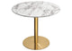 Stella 36" Round Dining Table w/ Faux Marble Top and Brushed Gold Metal Base by Diamond Sofa