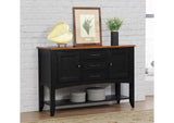 DLU-1122-SB-BCH Sunset Trading Selections Sideboard with Large Display Shelf | 3 Drawers 2 Storage Cabinets | Antique Black and Cherry